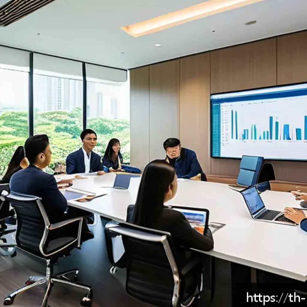 전문가 패널 참여의 효과 - A diverse professional team collaborating in a modern Thai office environment, featuring specialists...